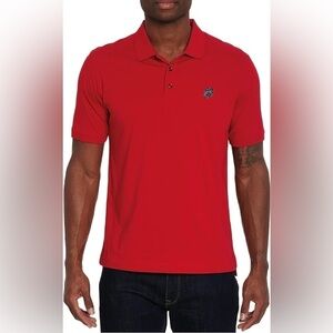 Robert Graham NWT Red Stone  Trail Skull Logo Short Sleeve Polo Shirt Men's XL